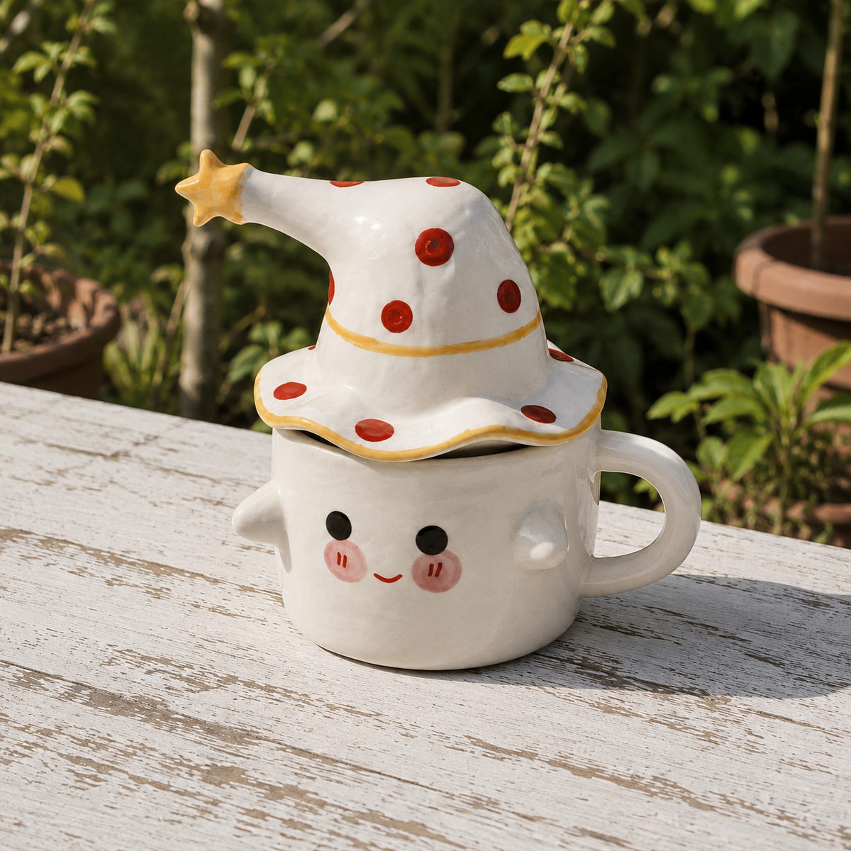Cute Witch Halloween Ceramic Mug with Lid