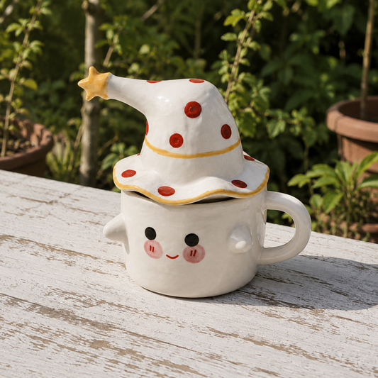Cute Witch Halloween Ceramic Mug with Lid