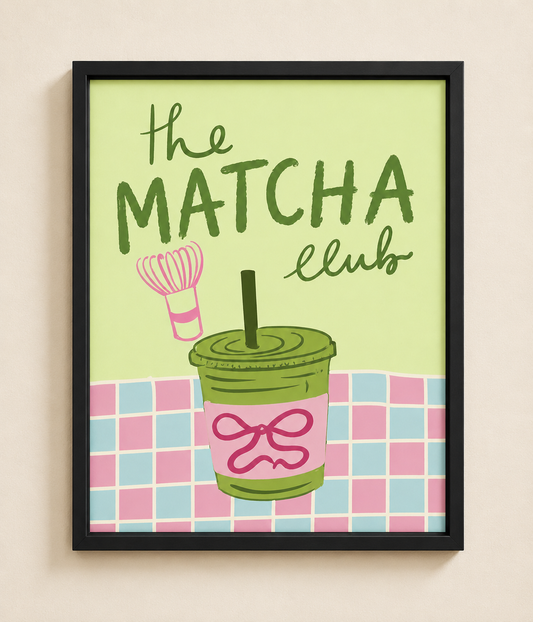 The Matcha Club Framed Wall Art – Iced Matcha Cup Print