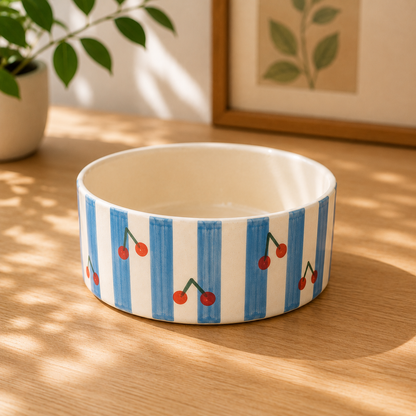 Cherry Stripe Bowl