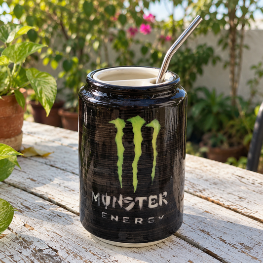 Monster Energy Ceramic Tumbler with Straw