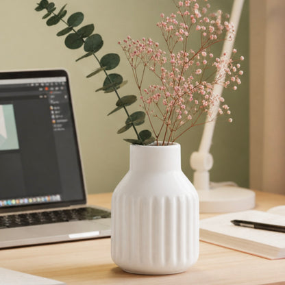 White Bud Ceramic Vase