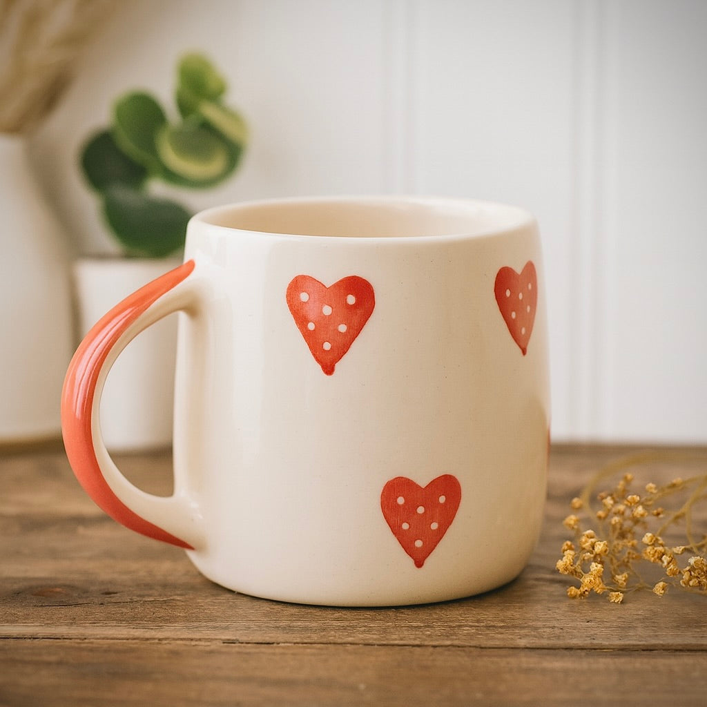 Pink Big Heart Pinteresty Ceramic Mug