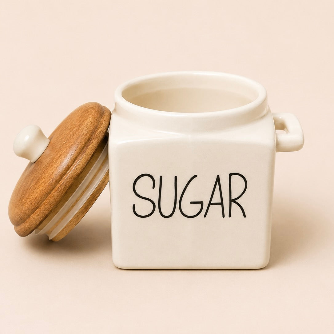 Classic Ceramic Tea Coffee Sugar Jar Set