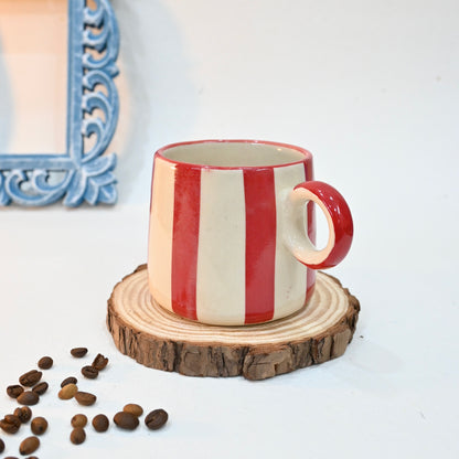 Red Bold Stripes Ceramic Mug