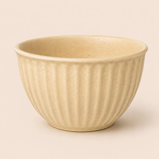 Ivory Fluted Ceramic Mixing Small Bowl