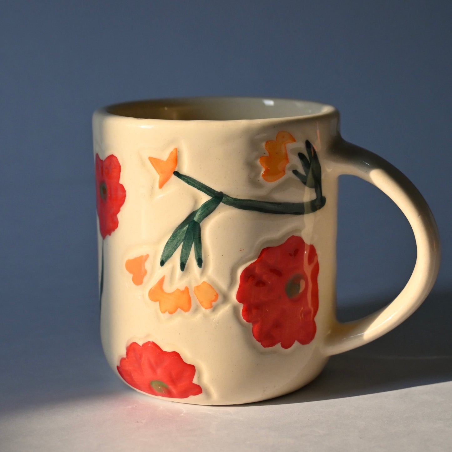 Red Flower Ceramic Mug
