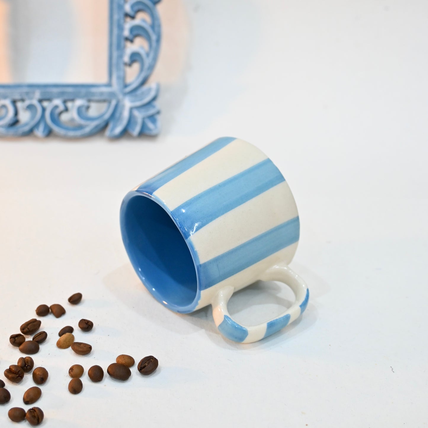 Aqua Stripes Ceramic Mug