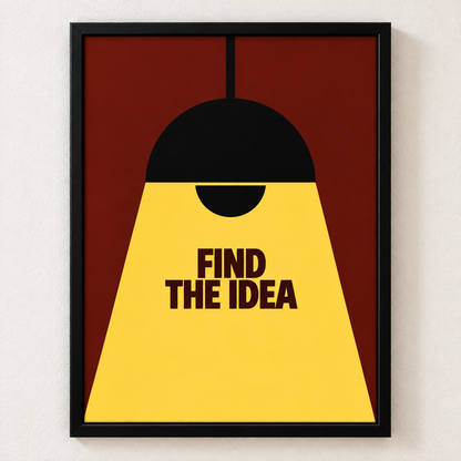 Find The Idea Framed Wall Art – Minimalist Lamp Illustration Print