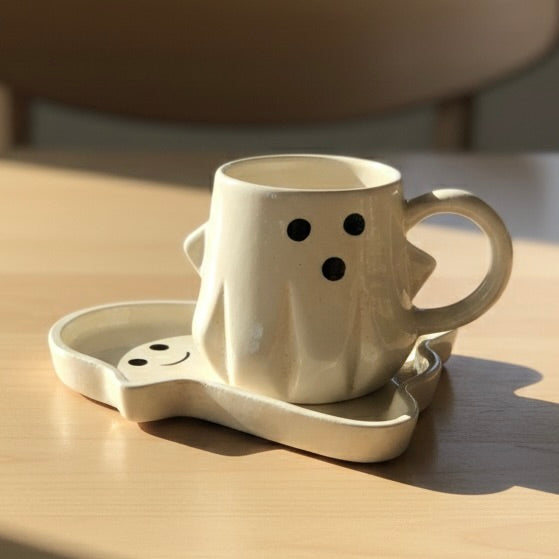 Pookie Ghost Mug & Plate Ceramic Set