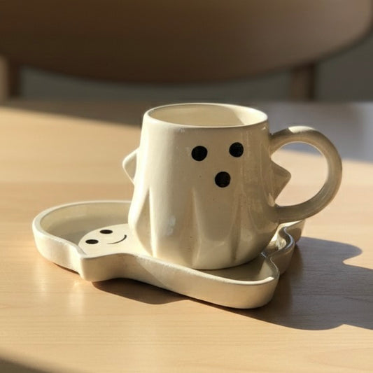 Pookie Ghost Mug & Plate Ceramic Set