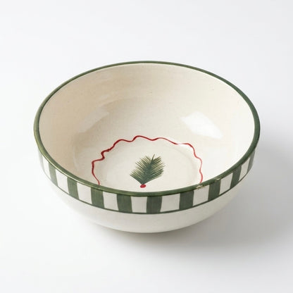 Green Striped Pine Bowl