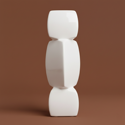 Abstract Geometric Totem Ceramic Vase
