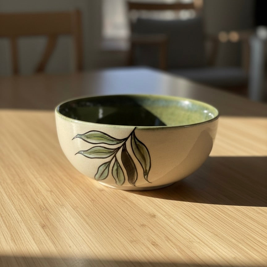 Olive Leaf Ceramic Bowl