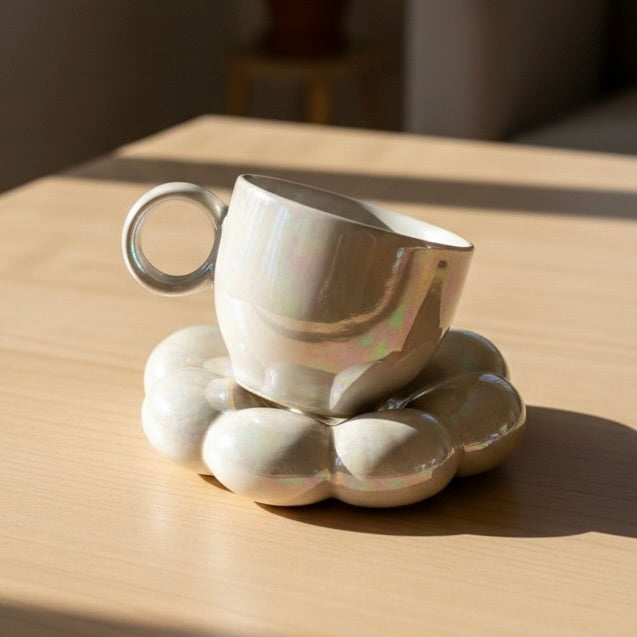 Pearl Bubble Mug & Saucer Set