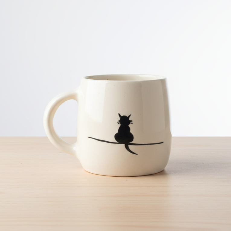 Moonlit Meow Ceramic Set - Cereal Bowl & Mug