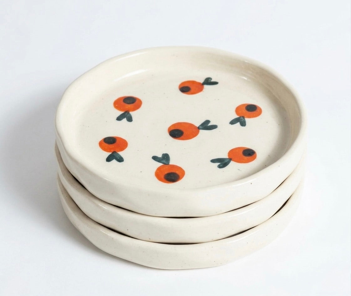 Tiny Oranges Ceramic Coaster/Trinket Tray