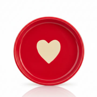 Red Big Heart Cup & Saucer Ceramic Set