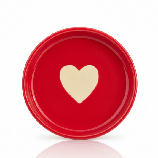 Red Big Heart Cup & Saucer Ceramic Set