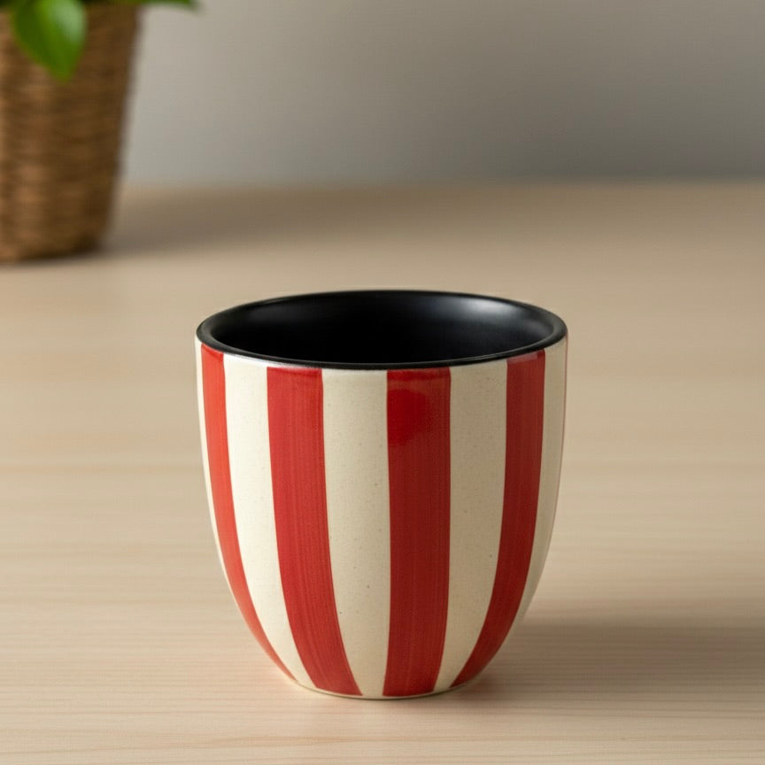 Red Stripe Ceramic Kulhad