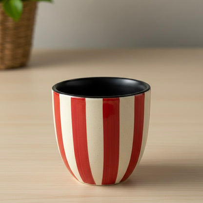 Red Stripe Ceramic Kulhad