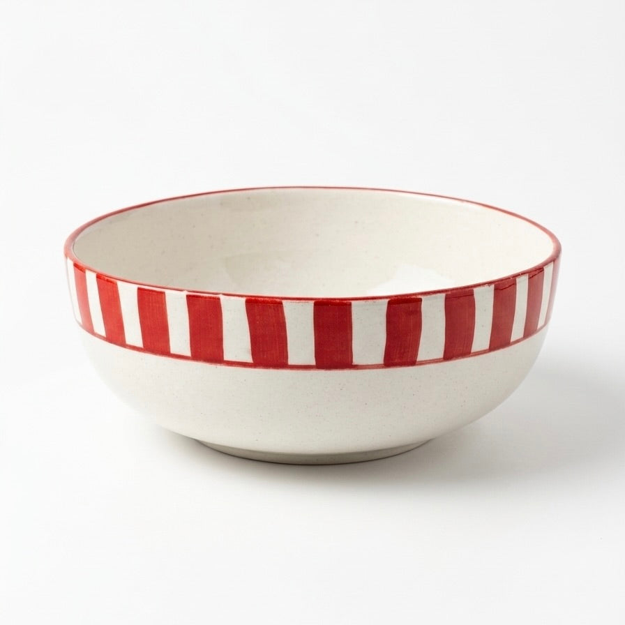 Red Ribbon Striped Bowl