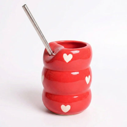 Red Heart Bubble Cute Tumbler