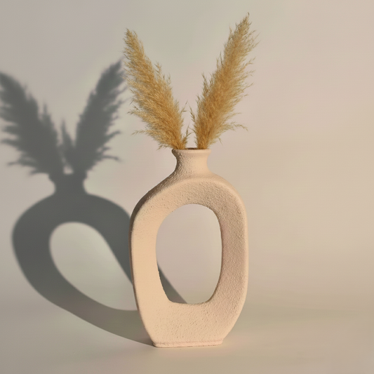 Sandstone Textured Donut Ceramic Vase