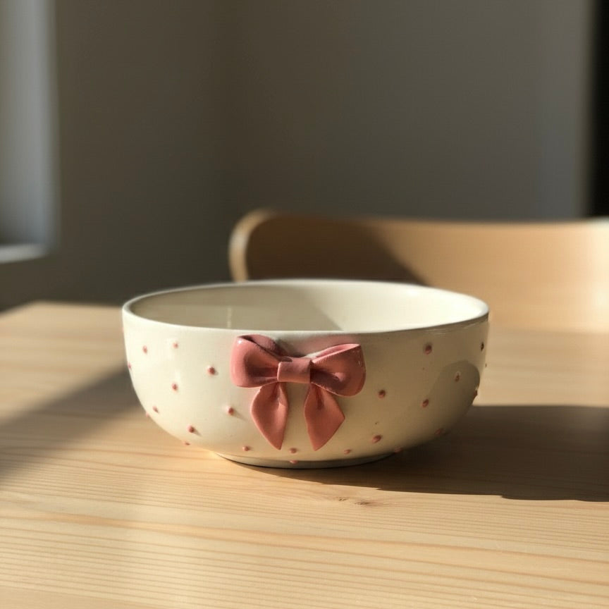 Blush Bow Ceramic Bowl
