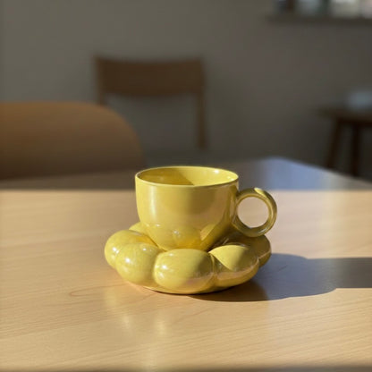 Yellow Subshine Bubble Mug & Saucer Set