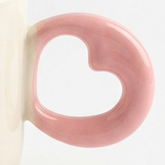 Pink Heart Cut Handle Mug | Limited Collection