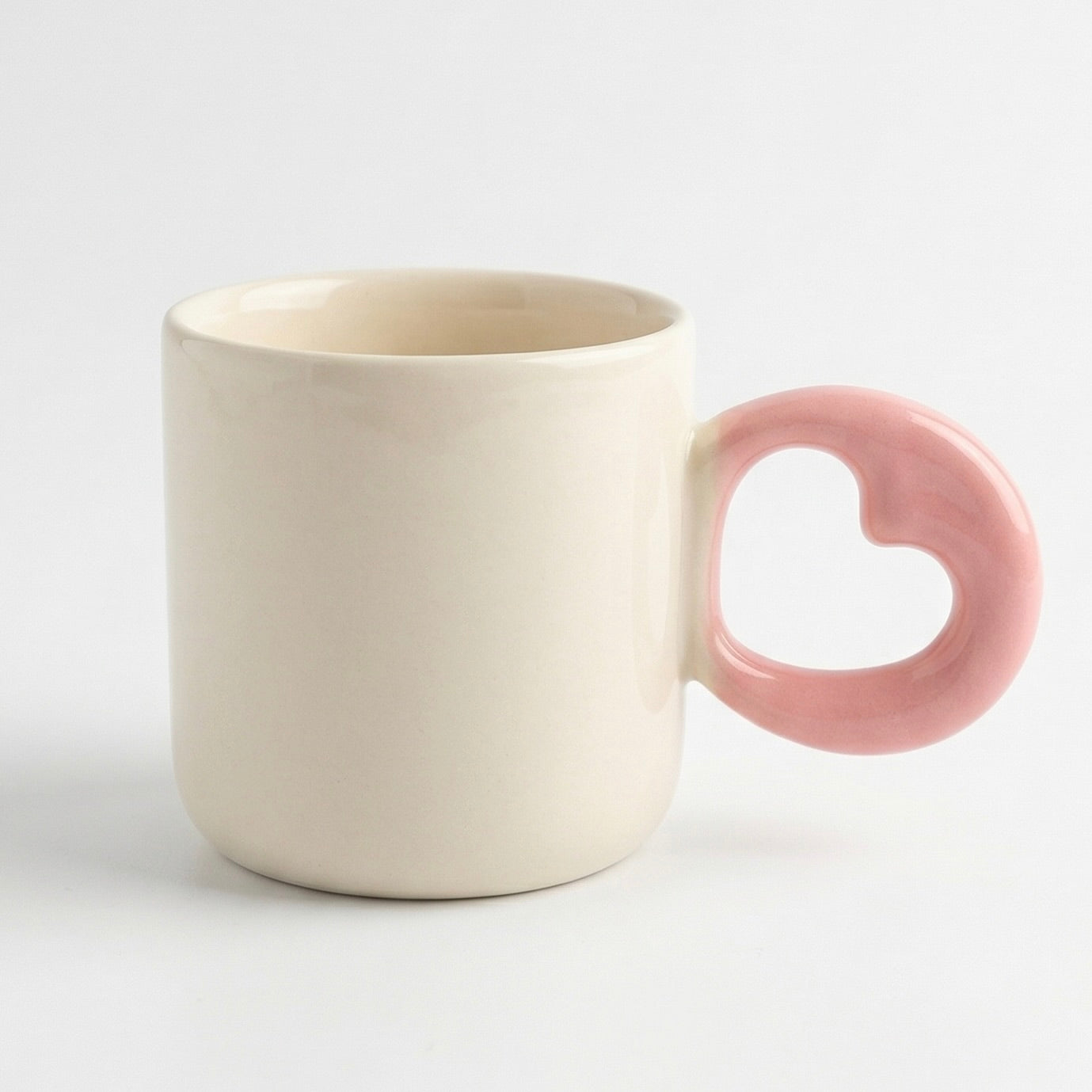 Pink Heart Cut Handle Mug | Limited Collection