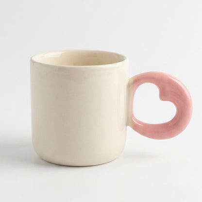 Pink Heart Cut Handle Mug | Limited Collection