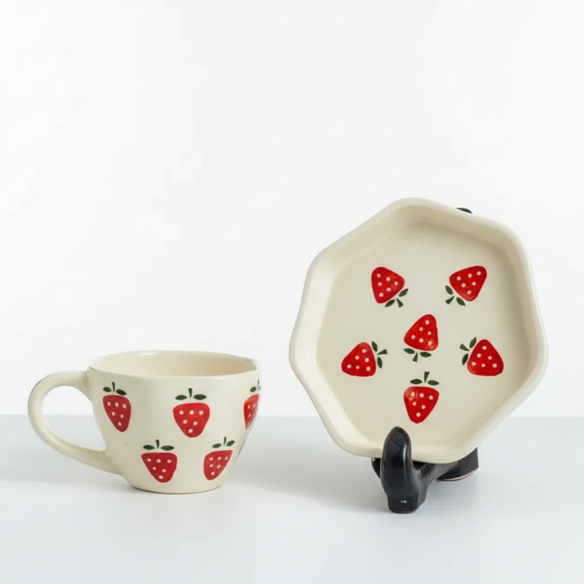 Strawberry Cup & Saucer Set