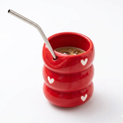 Red Heart Bubble Cute Tumbler