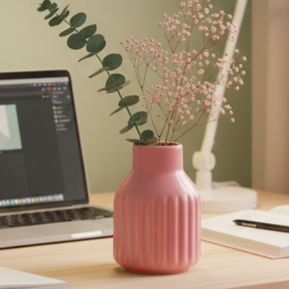 Dusty Rose Bud Ceramic Vase