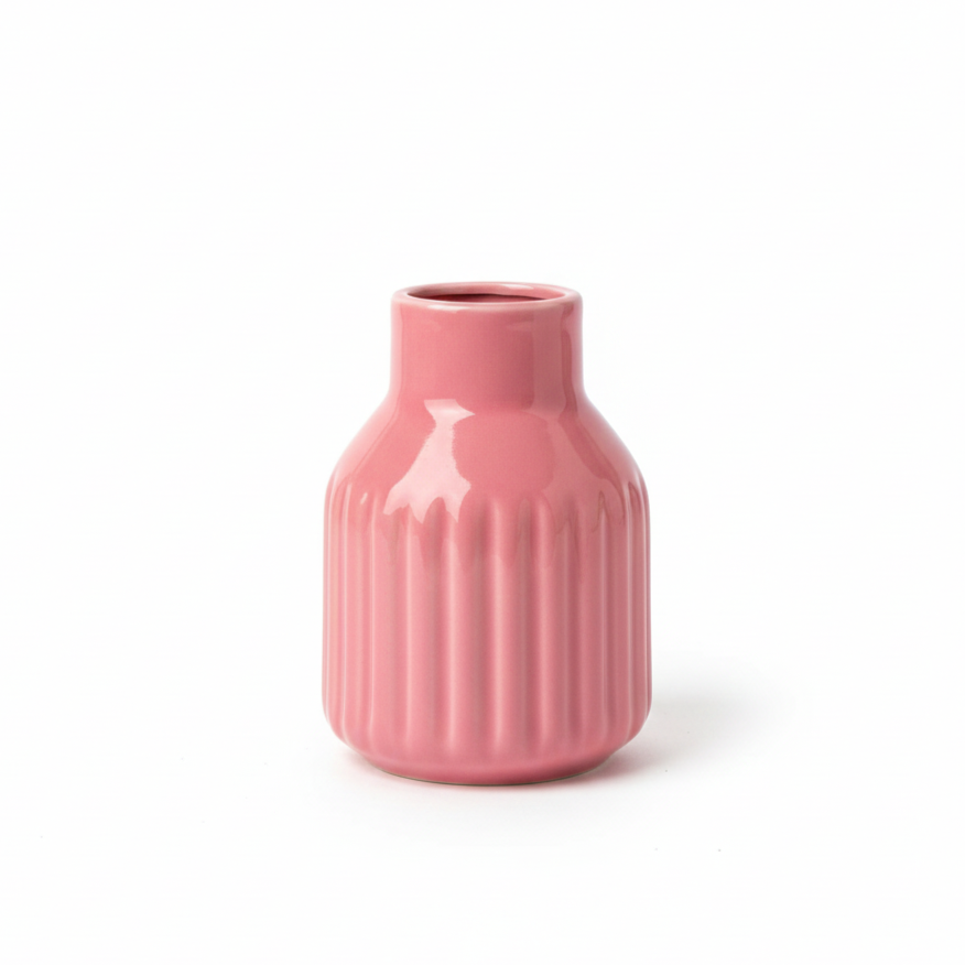 Dusty Rose Bud Ceramic Vase