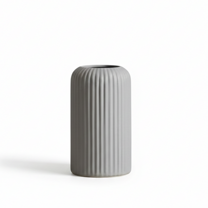 Slate Grey Fluted Ceramic Vase