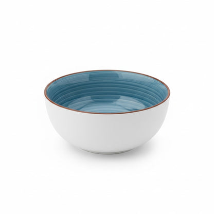 Ocean Blue Stripes Ceramic Serving Bowl