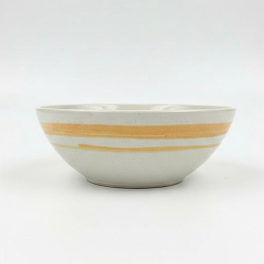 Minimal Yellow Stripe Ceramic Bowl