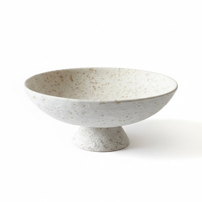 Stone Speckled Ceramic Pedestal Bowl