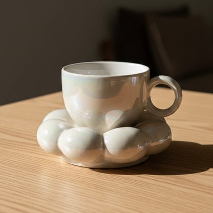 Pearl Bubble Mug & Saucer Set