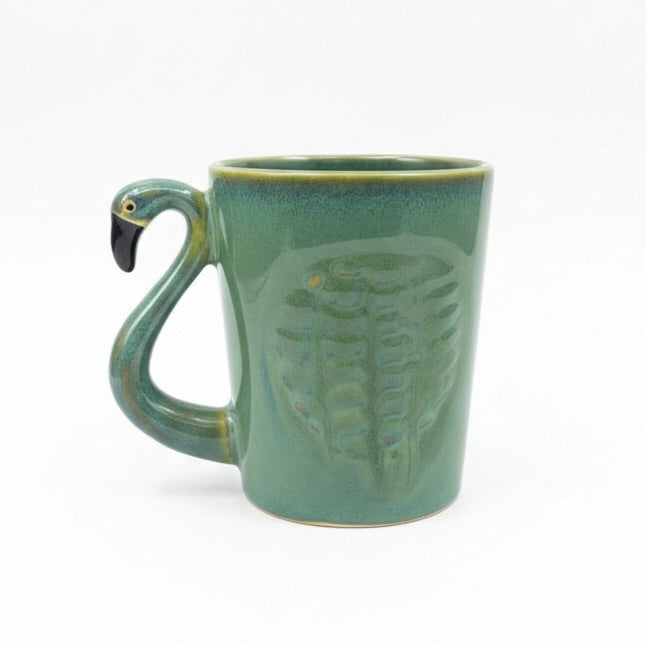 Flamingo Handle Ceramic Coffee Mug