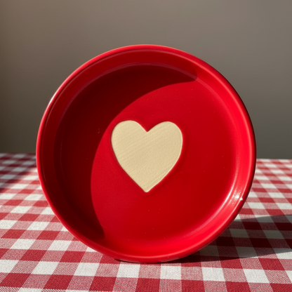 Red Big Heart Cup & Saucer Ceramic Set