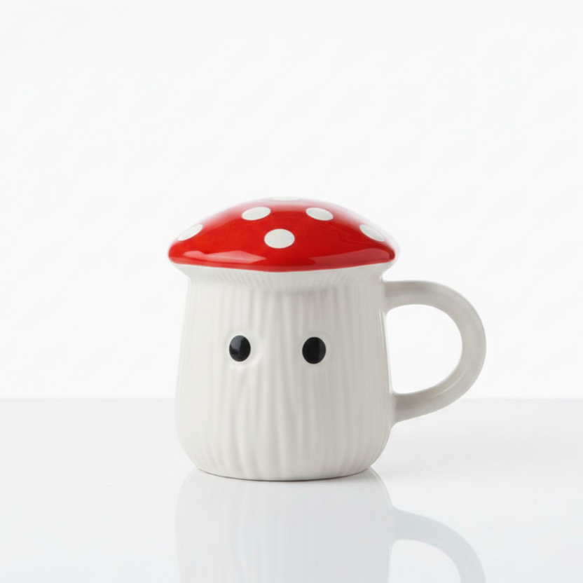 Red Cap Mushroom Cute Ceramic Mug