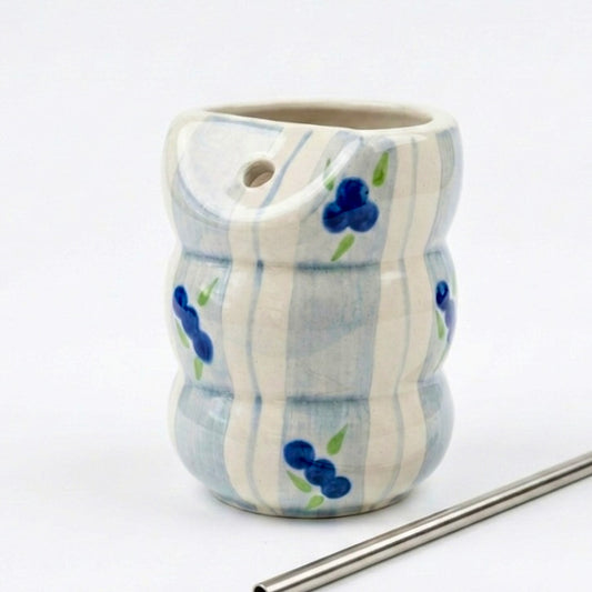 Blueberry Stripe Bubble Tumbler