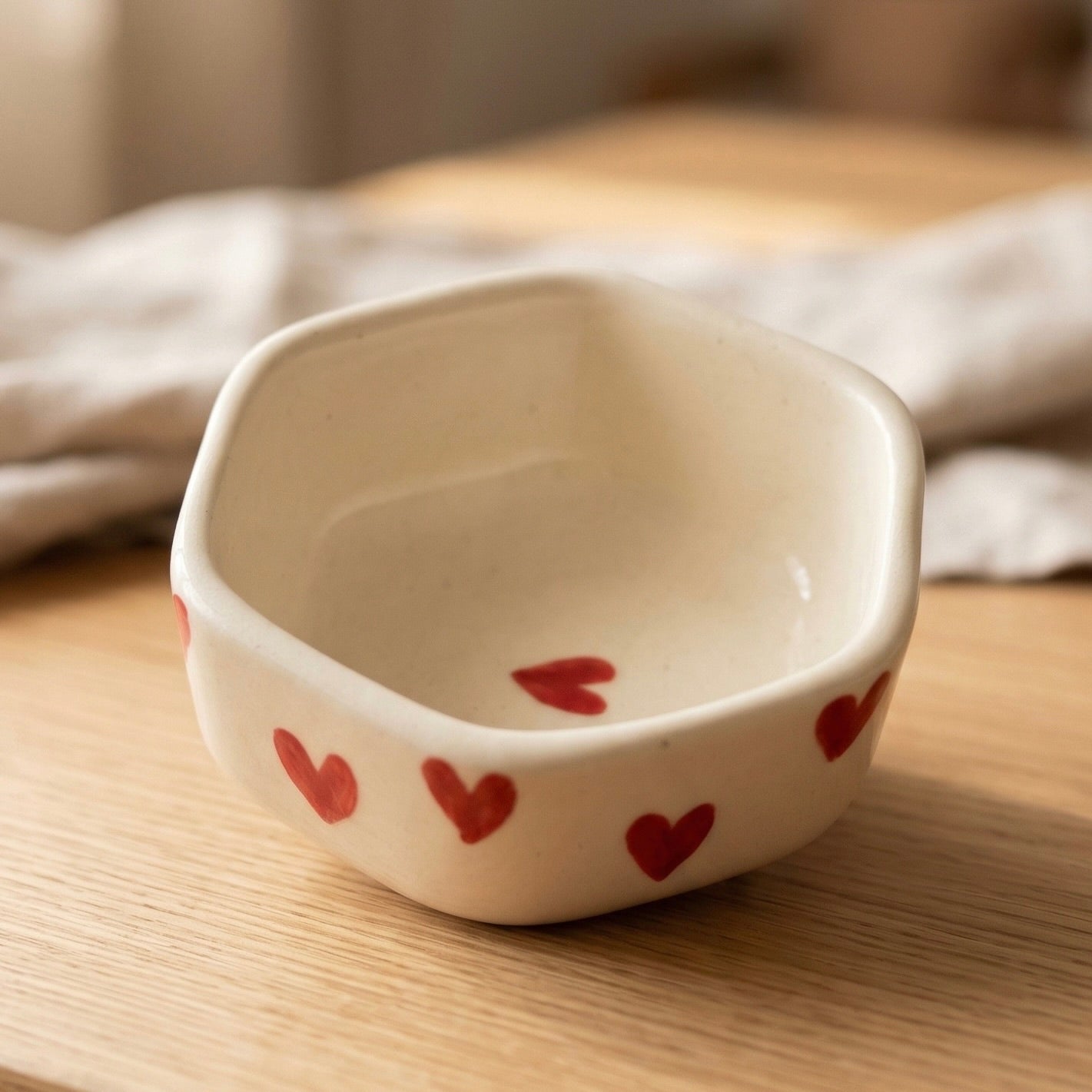 Red Hearts Dip Bowl