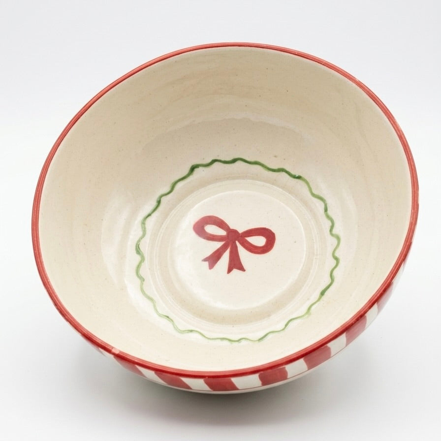 Red Ribbon Striped Bowl