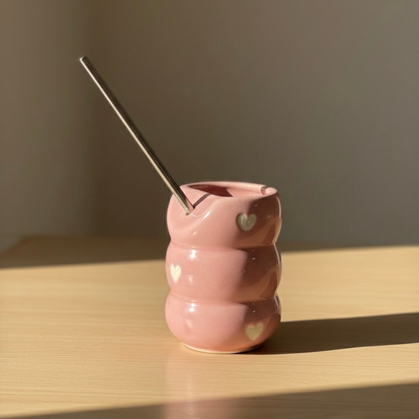 Blush Bubble Heart Cute Tumbler