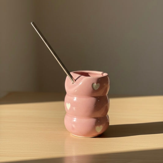 Blush Bubble Heart Cute Tumbler